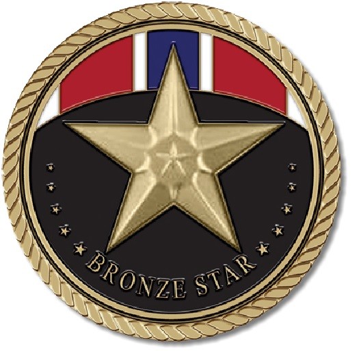 Bronze Star Medallion for Box Cremation Urn/Flag Case – 2 Inch Diameter