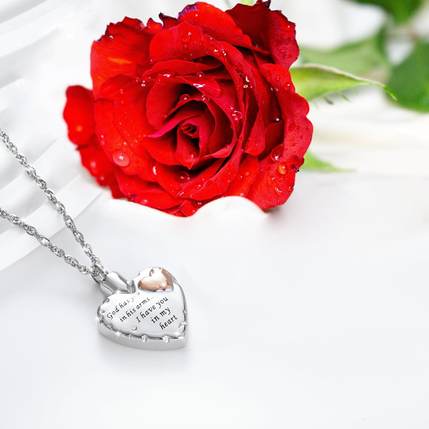 Heart Urn Necklace Ashes Cremation Jewelry for Women Men Keepsake Pendant Memori