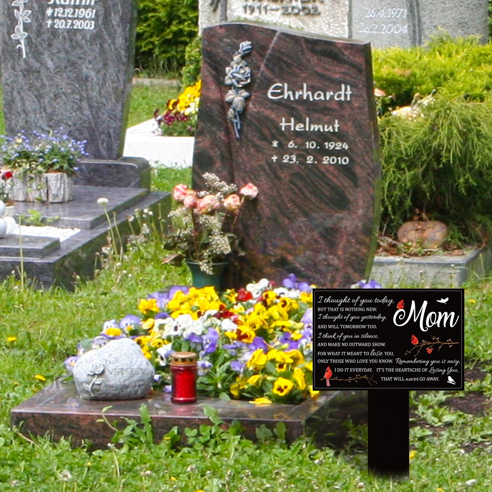 BUoonyer Stake Graves Cemetery Decorations – Mom Metal Memorial Grave Markers…