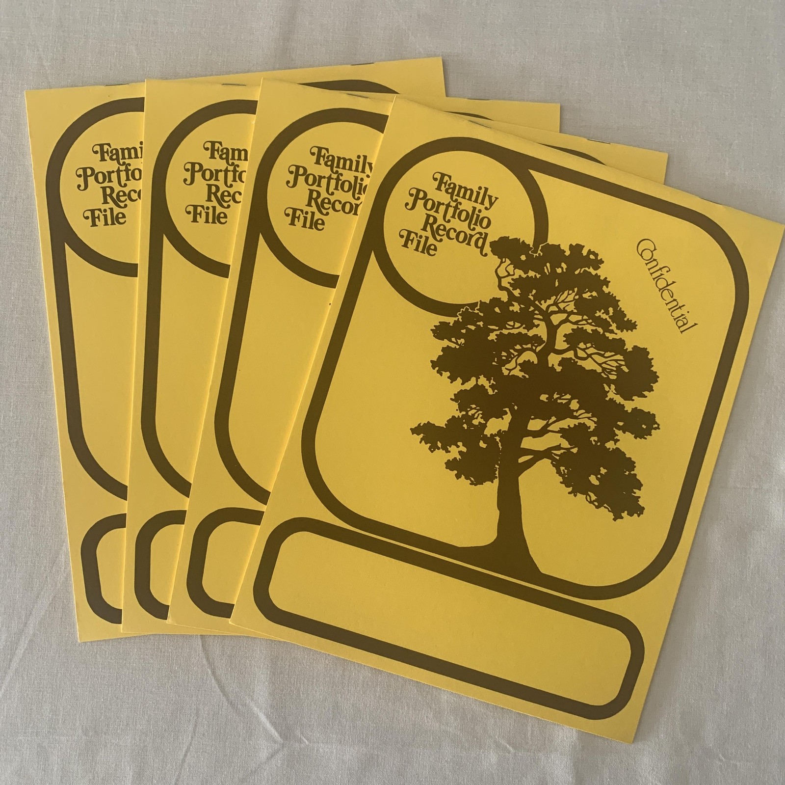 Vintage National Assoc Of Cemeteries Family Portfolio Record File Lot 4 Yellow