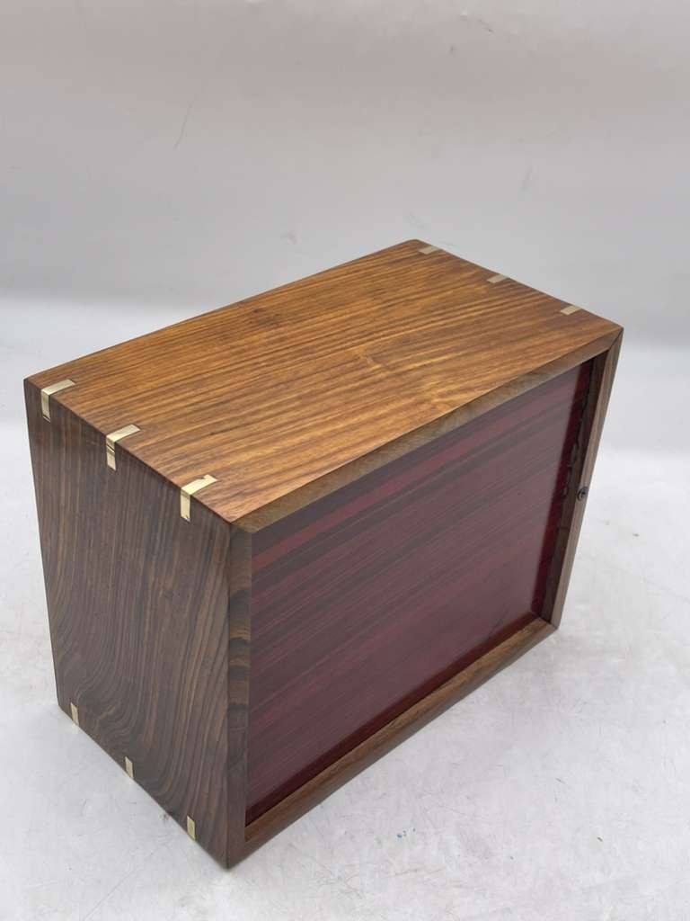 Wooden Cremation Urn Box Adult Ashes Handmade Solid Wood Memorial Box- OB
