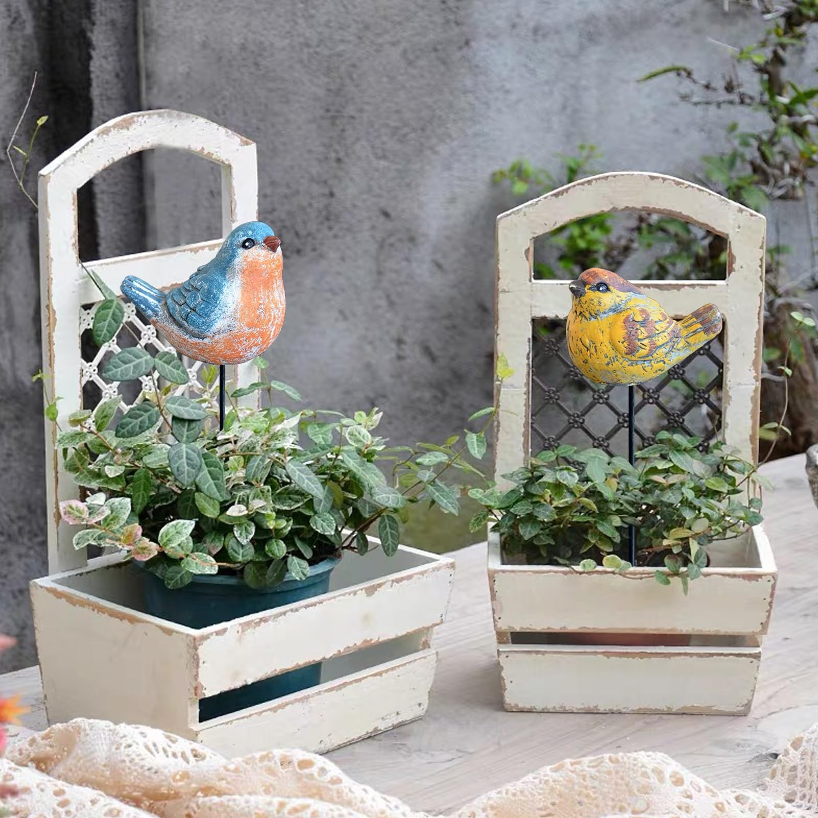 Miniature Bird Decorative Stakes, 2 Pcs Garden Bird Picks Figures, Fairy Gard…