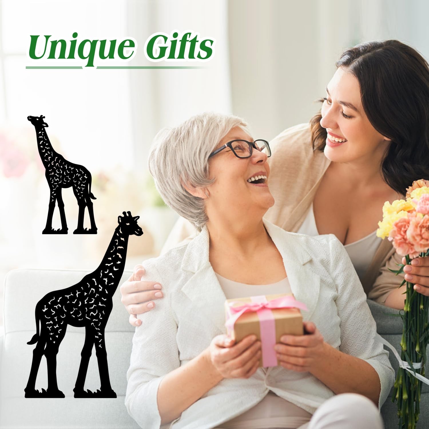 Giraffe Metal Garden Stakes – Unique Yard Art and Outdoor Decorations