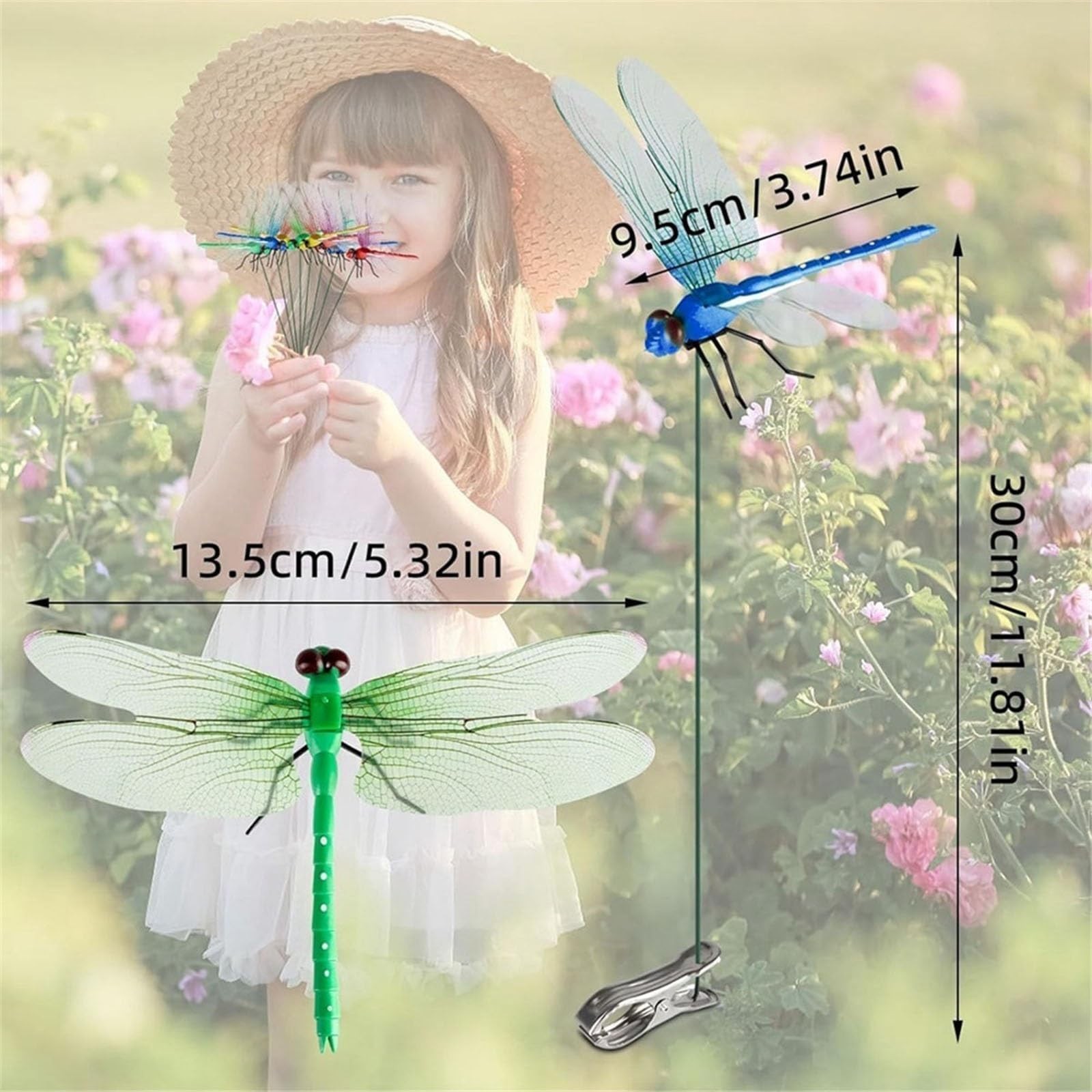 Dragonfly Clip,3D Dragonfly Garden Stakes Decor,Dragonfly Garden Decor Clip,f…