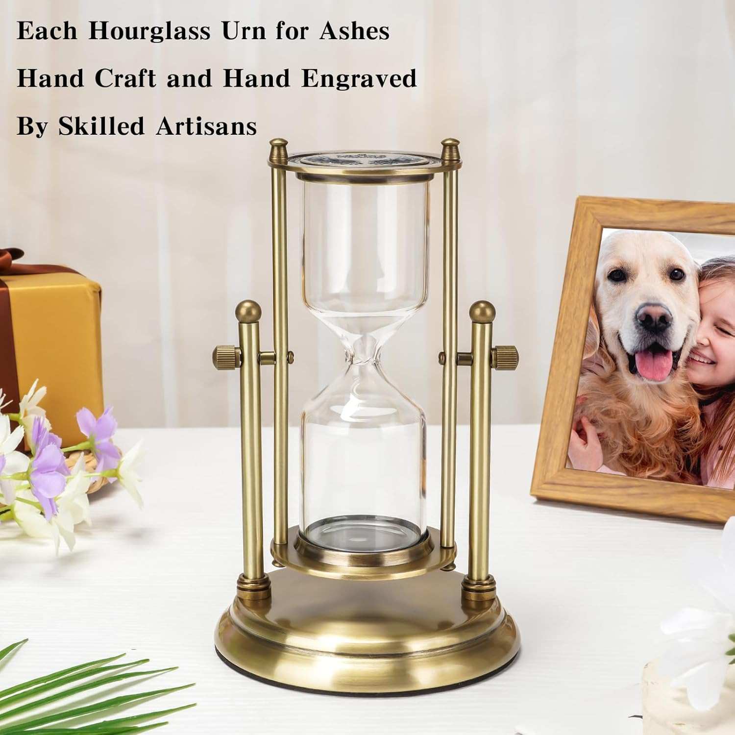 Rotating Hourglass Medium Urn for Ashes Urn for Ashes for Men Women Cremation Ur