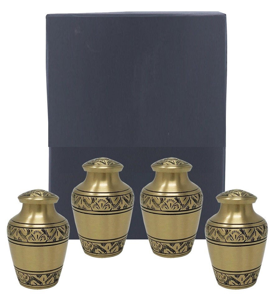 Elegant Gold Keepsakes, Share Loved One Remains – Set of Four + Free Shipping