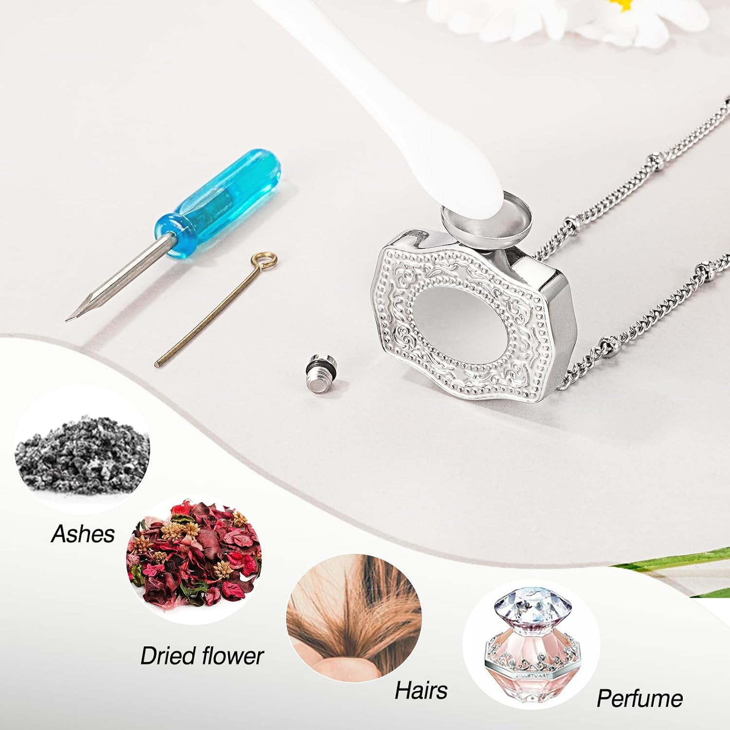 Cremation Jewelry Belt Buckle Urn Ashes Necklace for Women Men Stainless Steel M