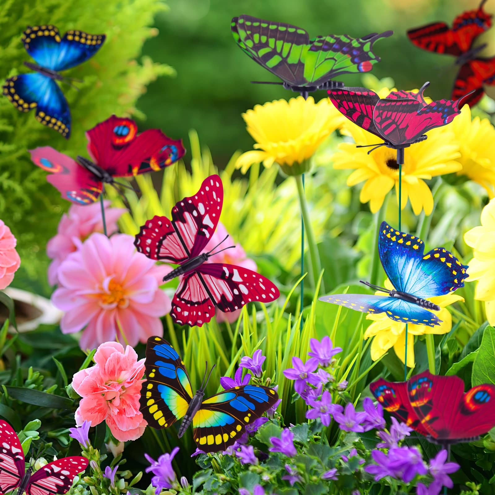50PCS Waterproof Butterfly Garden Stakes Outdoor Indoor Yard Art Decor