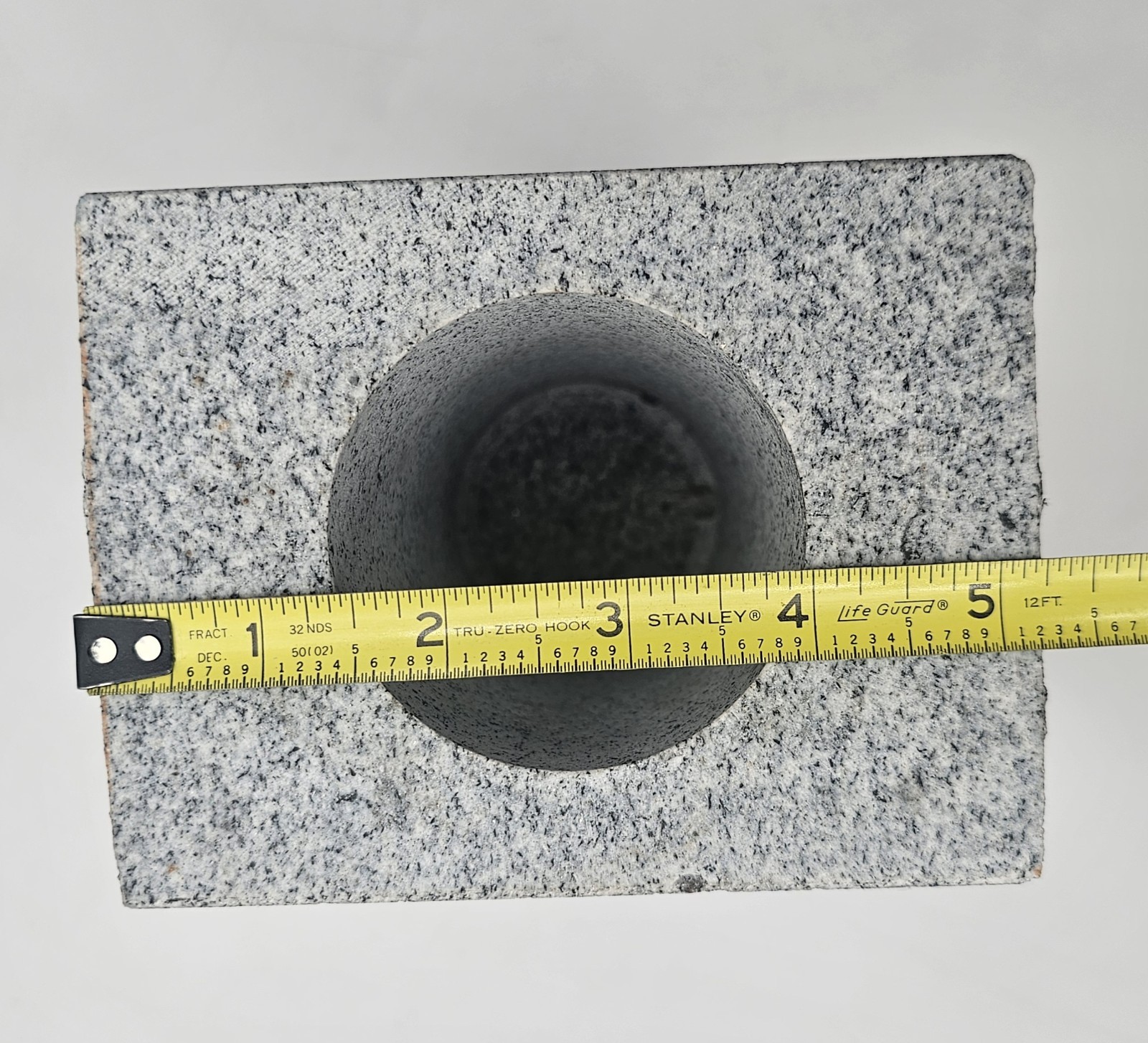 Granite Memorial Vase Tapered Gray Shiney Speckled Edged Cemetery 9″×5.25″×4″
