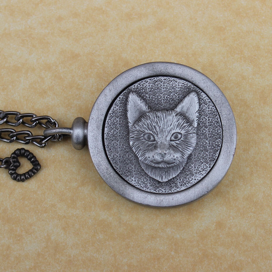 Pewter Keepsake Pet Memory Charm Cremation Urn with Chain – Forever Feline