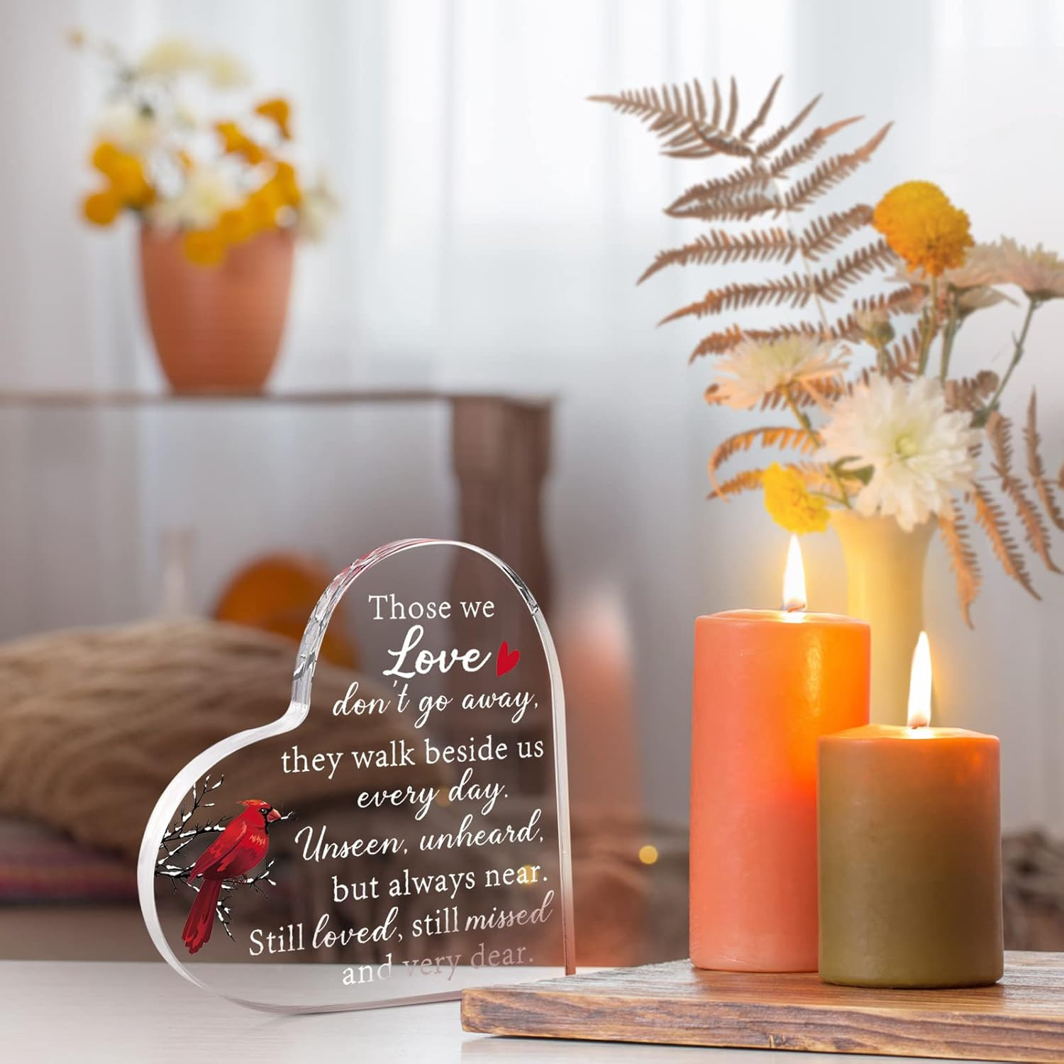 Memorial Gifts for Loss of Father Mother Red Cardinal Memorial Bereavement Acryl