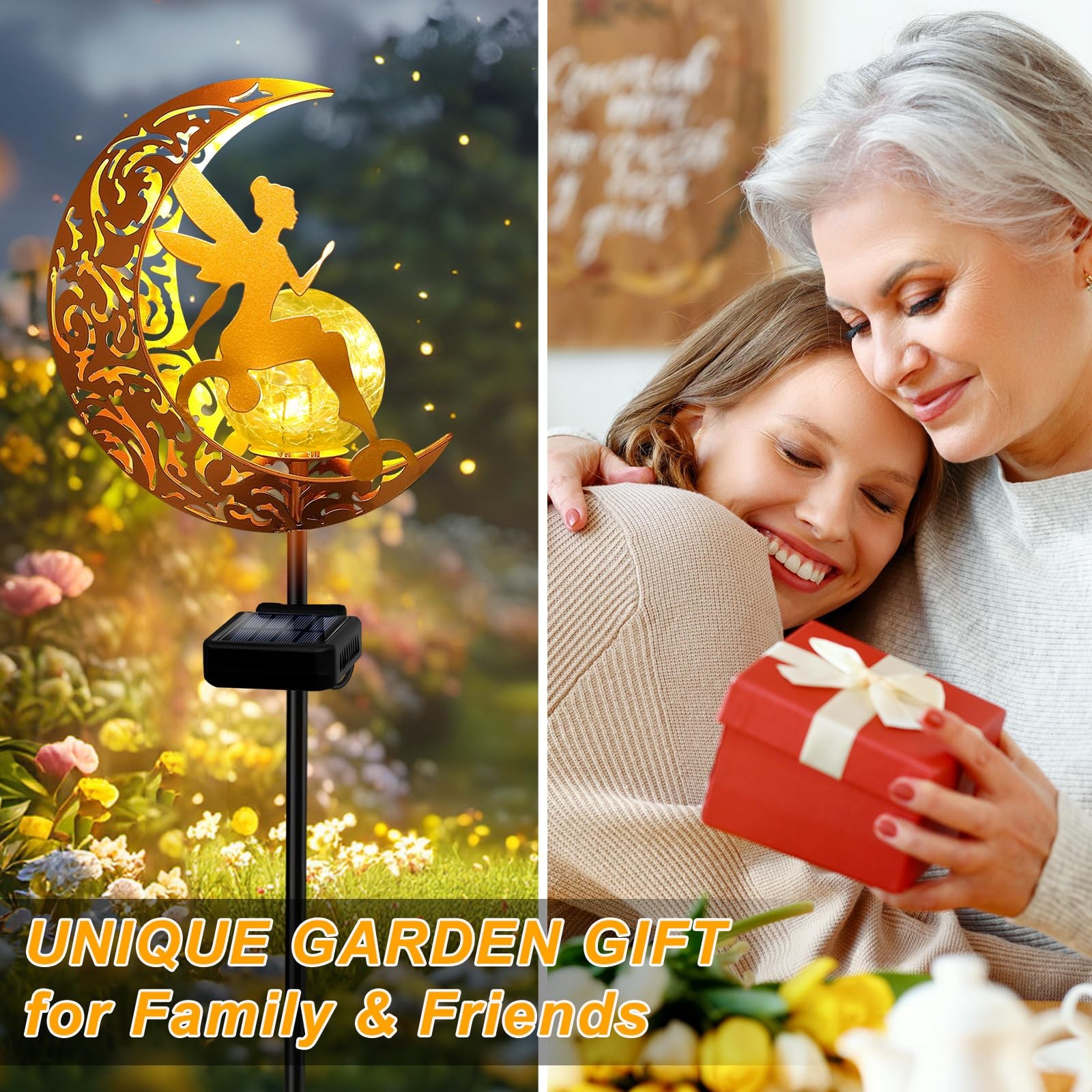 Solar Garden Lights Pathway Stake Lights Waterproof, Gift for Mom Grandma Wif…