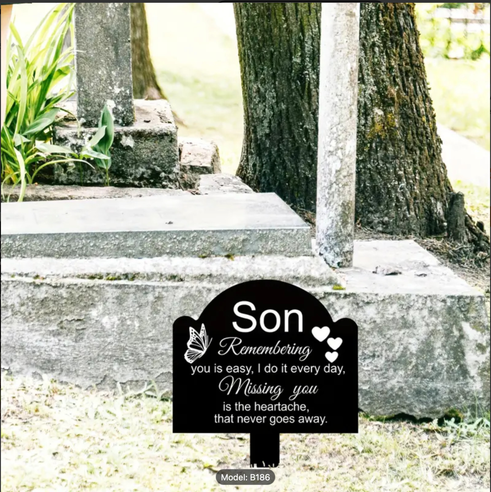 Acrylic Memorial Plaque For Son, Graveside, Cemetery, In Honor, 8.5″x6″