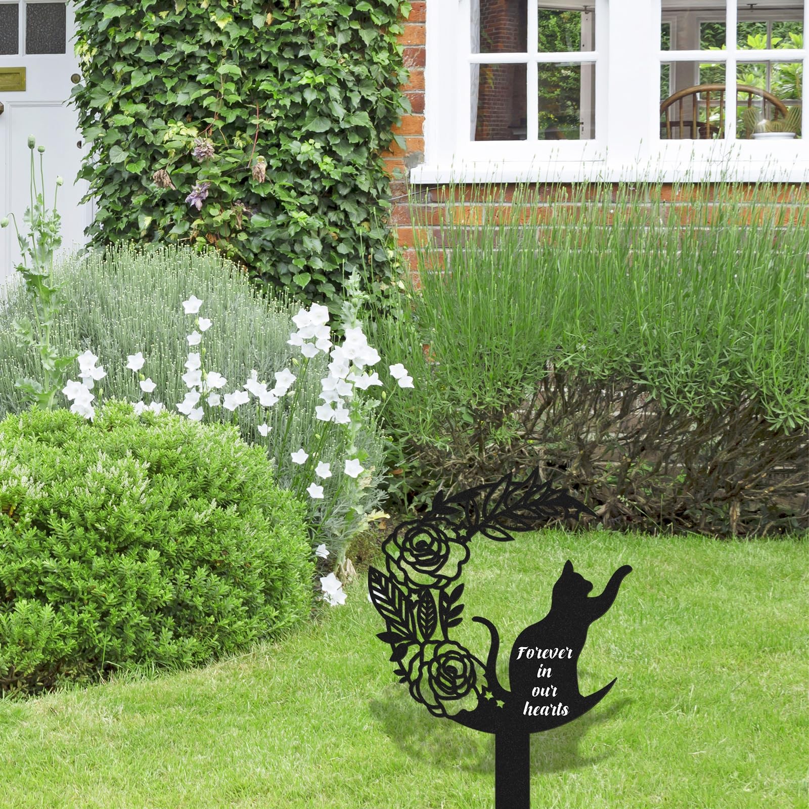 Pet Grave Markers Cat, Metal Memorial Plaques for Outdoors Garden Yard, Pet G…