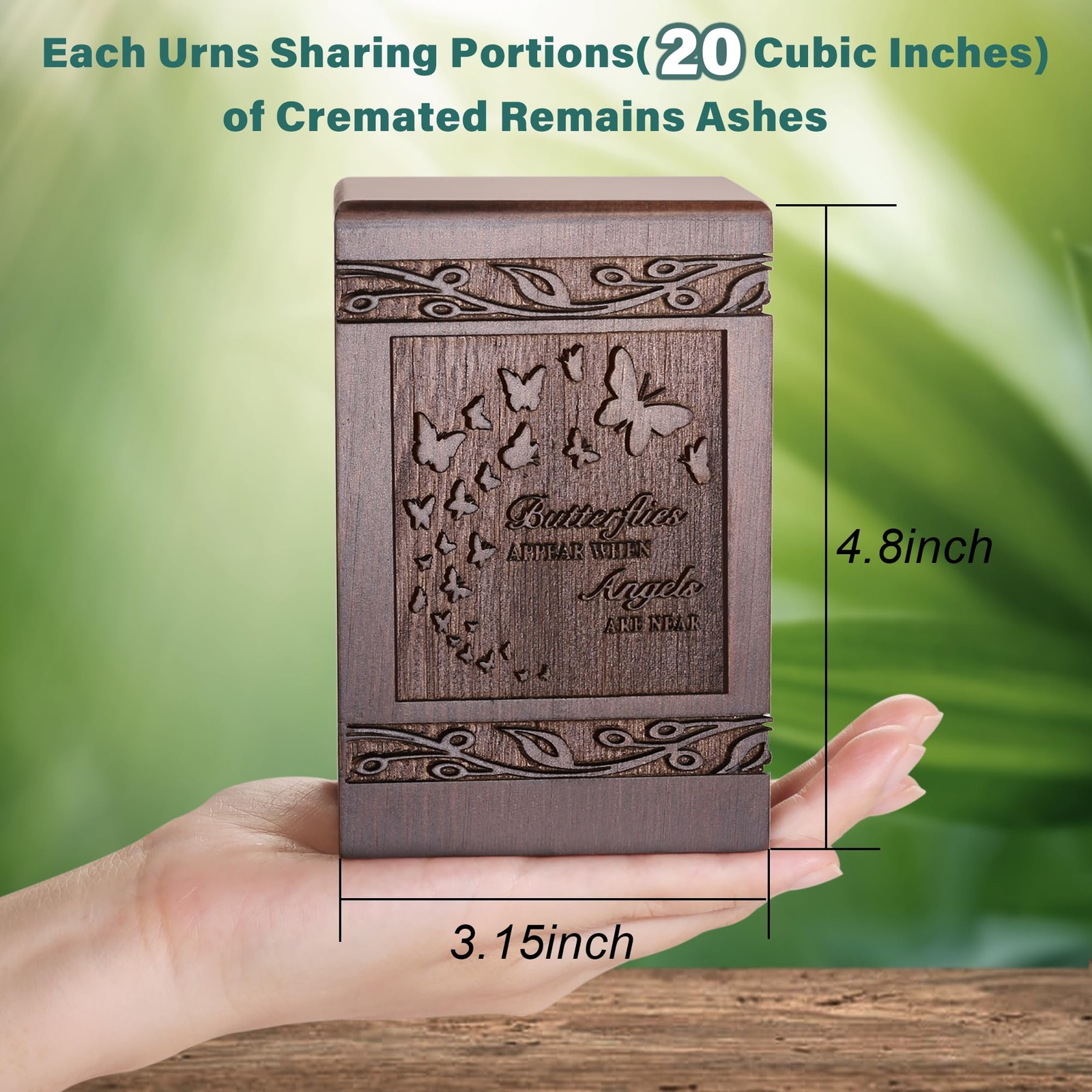 Cremation Urns for Human Ashes Adult Male Female, Wooden Carved Urns Box for …
