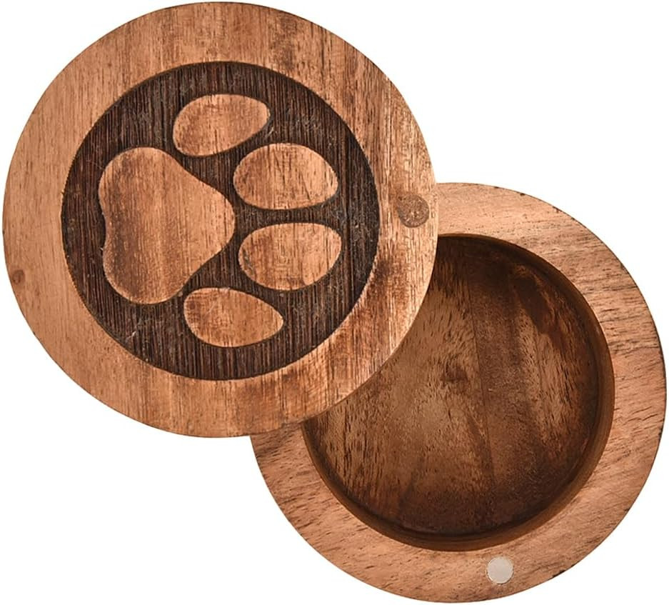 Acacia Wood Decorative Urns Funeral Cremation Urn for Ashes for Dogs, Pet Urns f