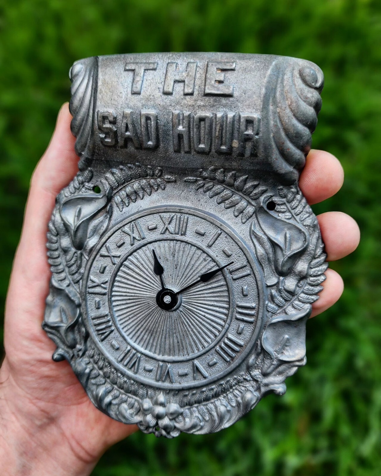 Victorian The Sad Hour Clock Casket Death Plaque