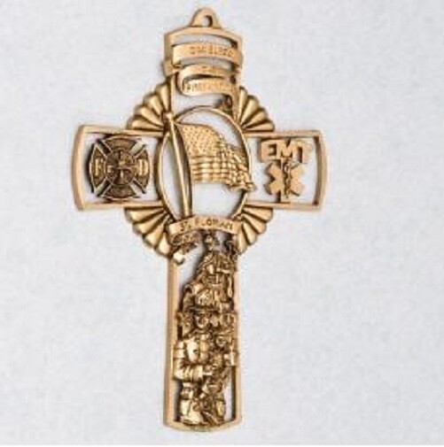 Brass Cross Applique for Funeral Box/Cube Cremation Urn, Pewter Also Available