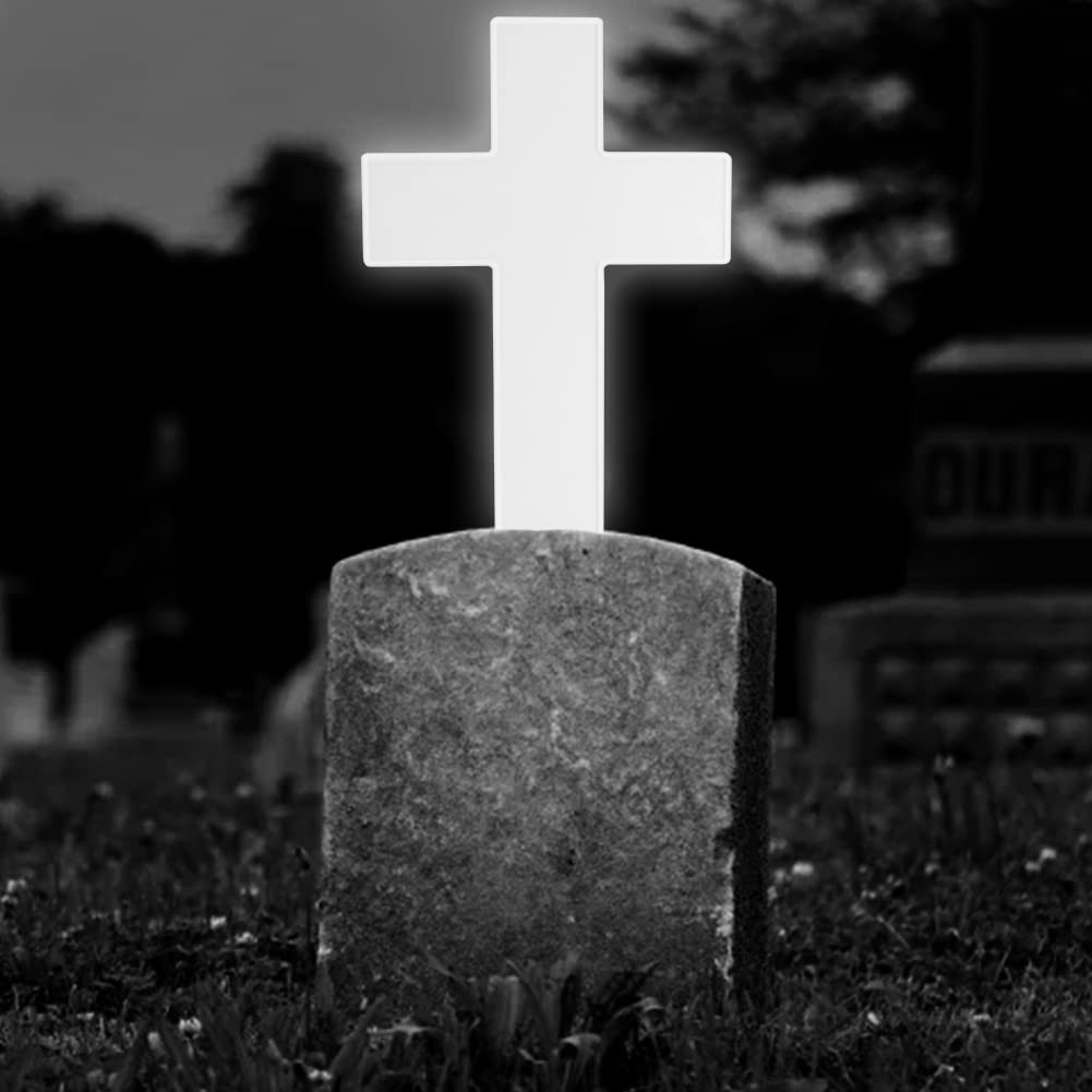 Solar Cross for Cemetery Grave, Solar Lighted Cross Garden Stake LED Grave Li…