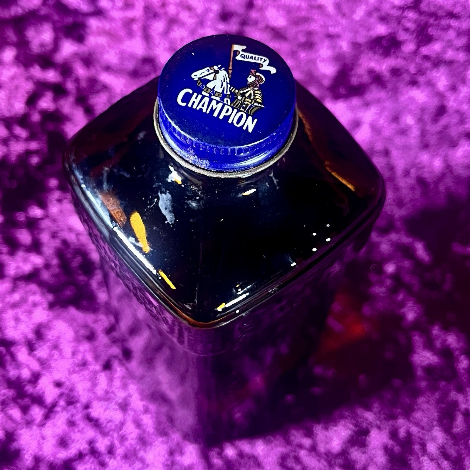 Champion Searine Embalming Fluid Glass Bottle FULL Vintage Mortuary Funeral