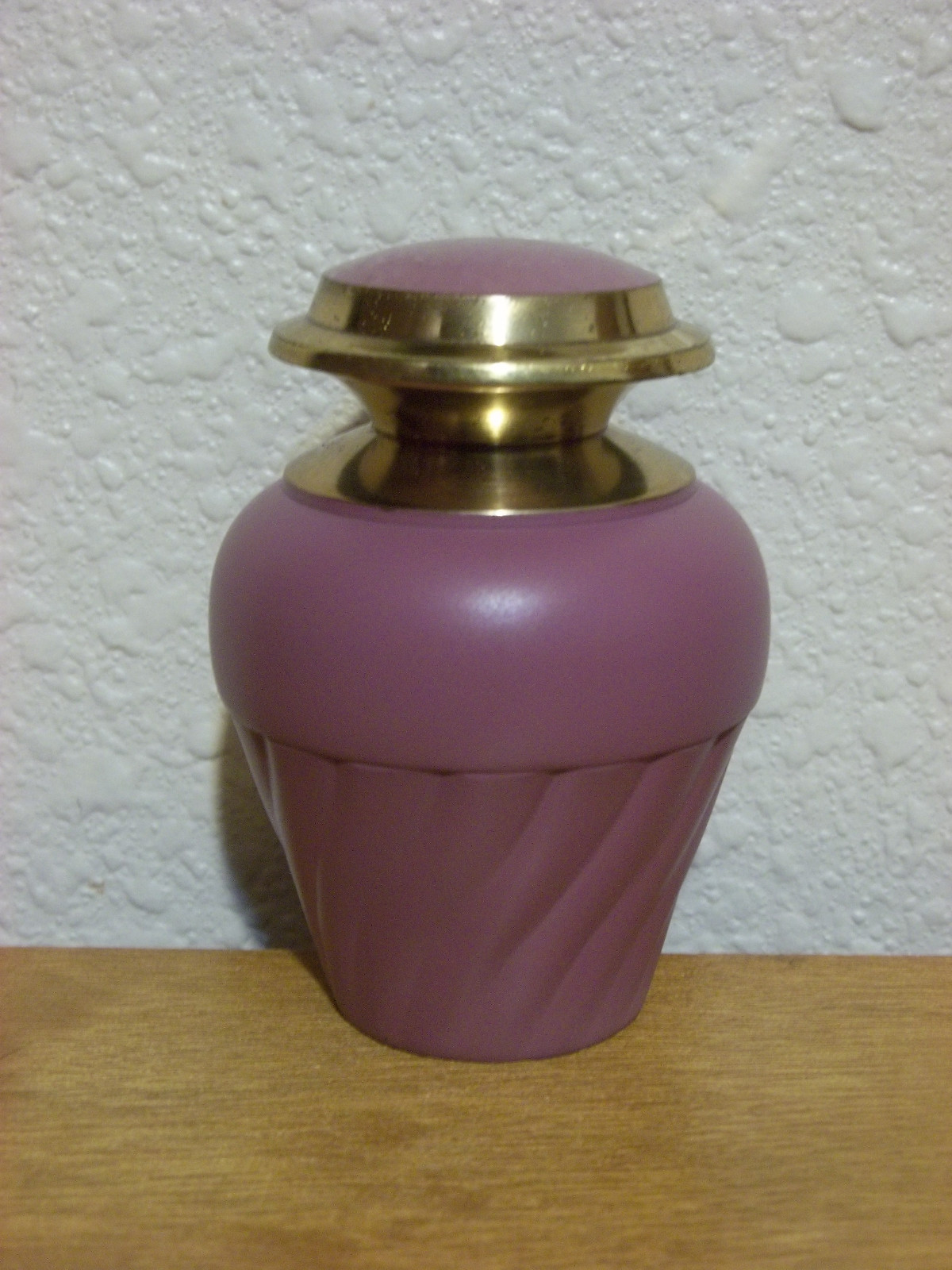 Lovely Solid Brass Dusty Mauve Pink Finish Keepsake Mini Token Urn~~w/Velvet Bag