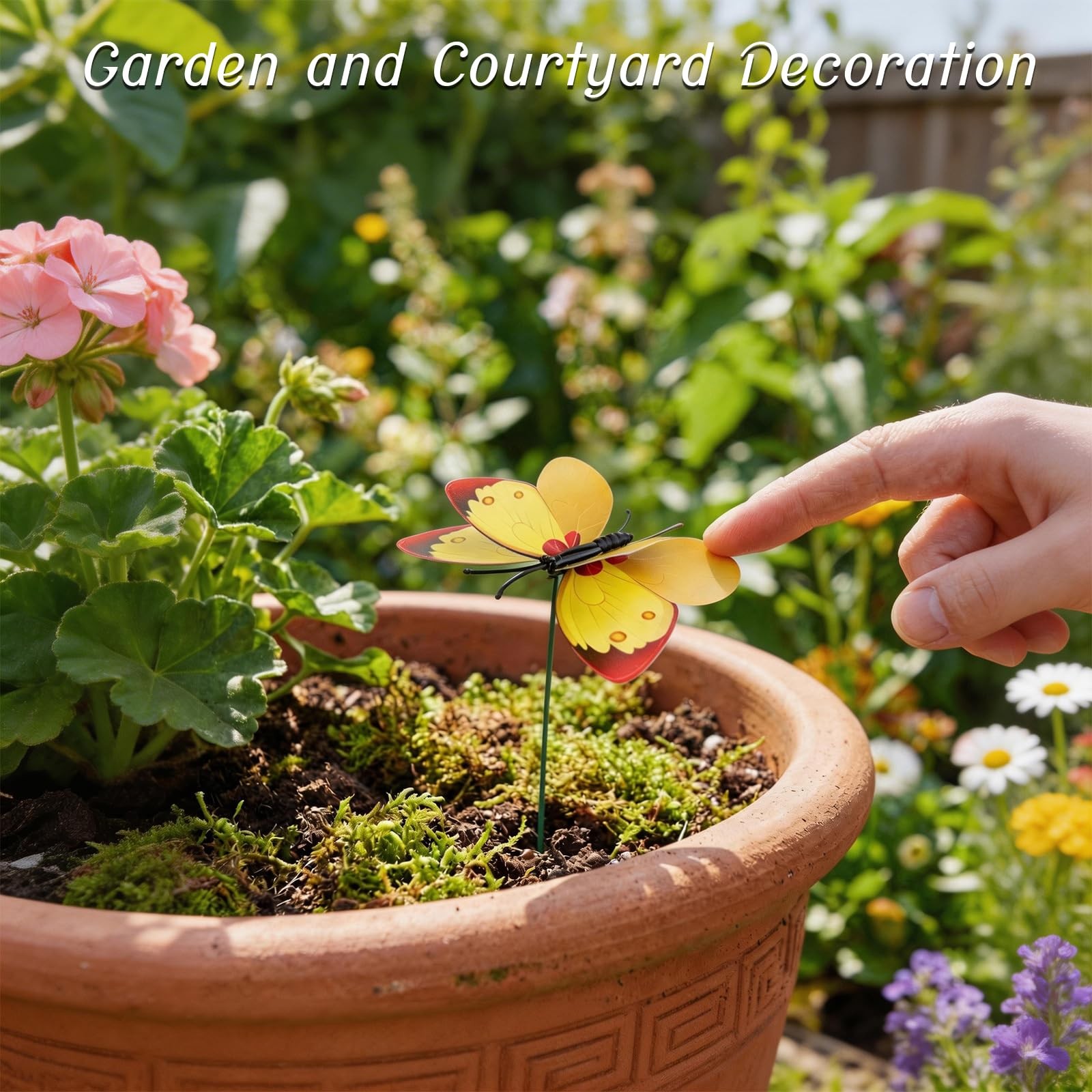 30PCS Yellow Butterfly Garden Stakes Waterproof Decorative Outdoor Decor