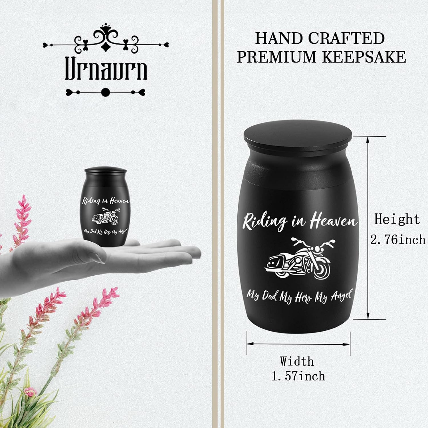 Urns for Dad Ashes, 2.8“ High Small Personal Funeral Cremation Urns, Beautiful P