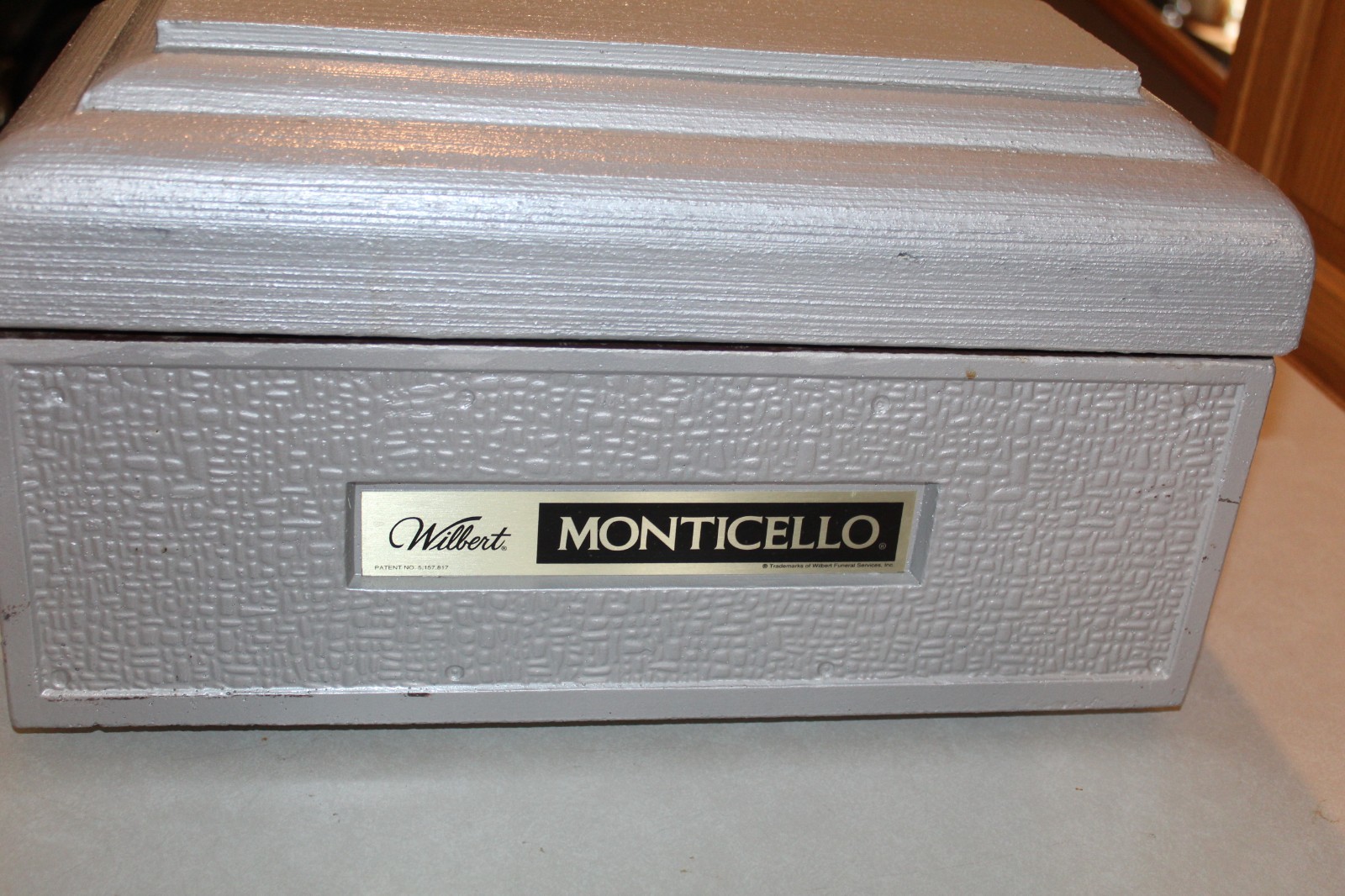 Vtg Wilbert Monticello Salesman Sample Burial Vault Concrete Coffin Casket
