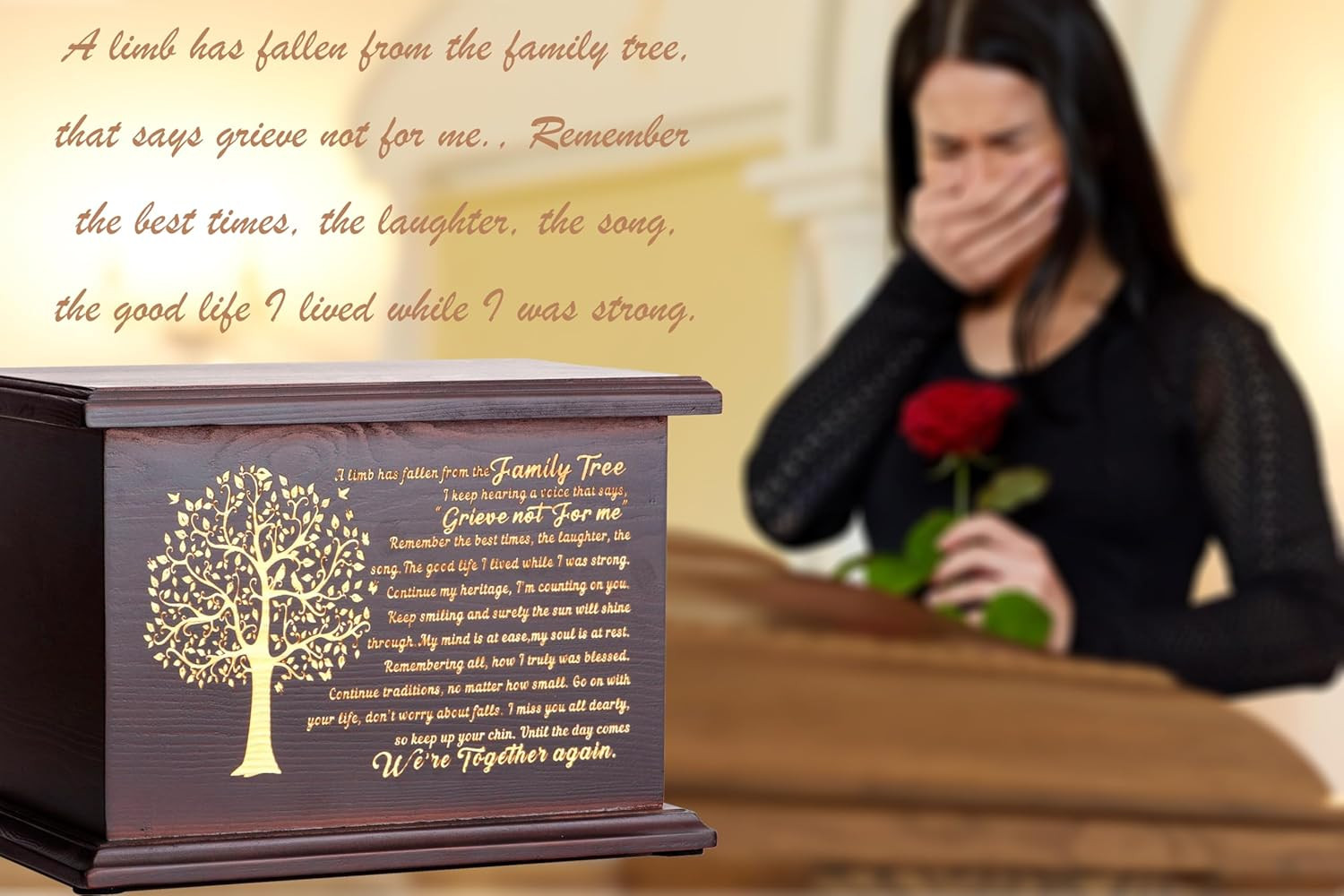 Cremation Urns for Ashes Wooden Urn Memorial Urn for Human Ashes Adult Male Fema