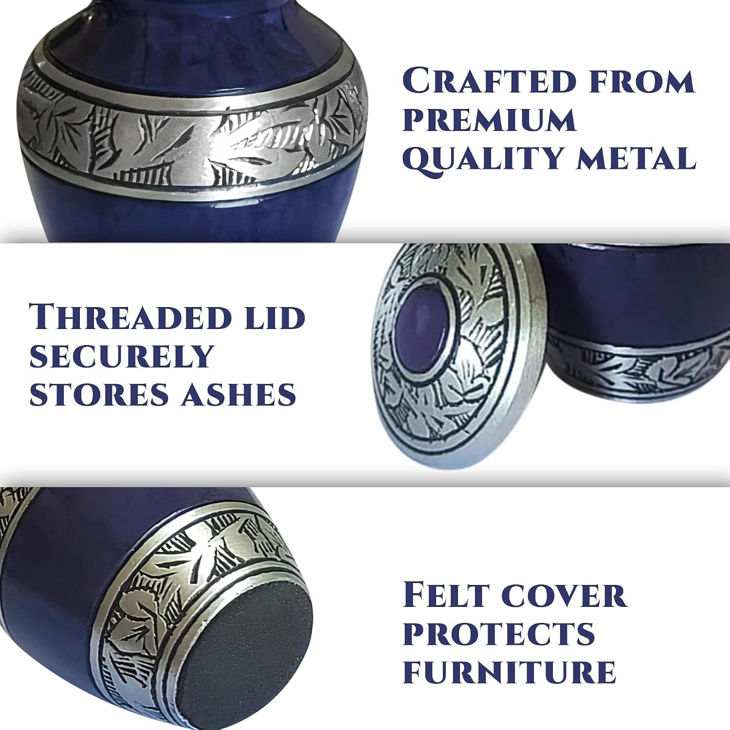 Handcrafted Brass Keepsake Urns for Ashes – Compact 3