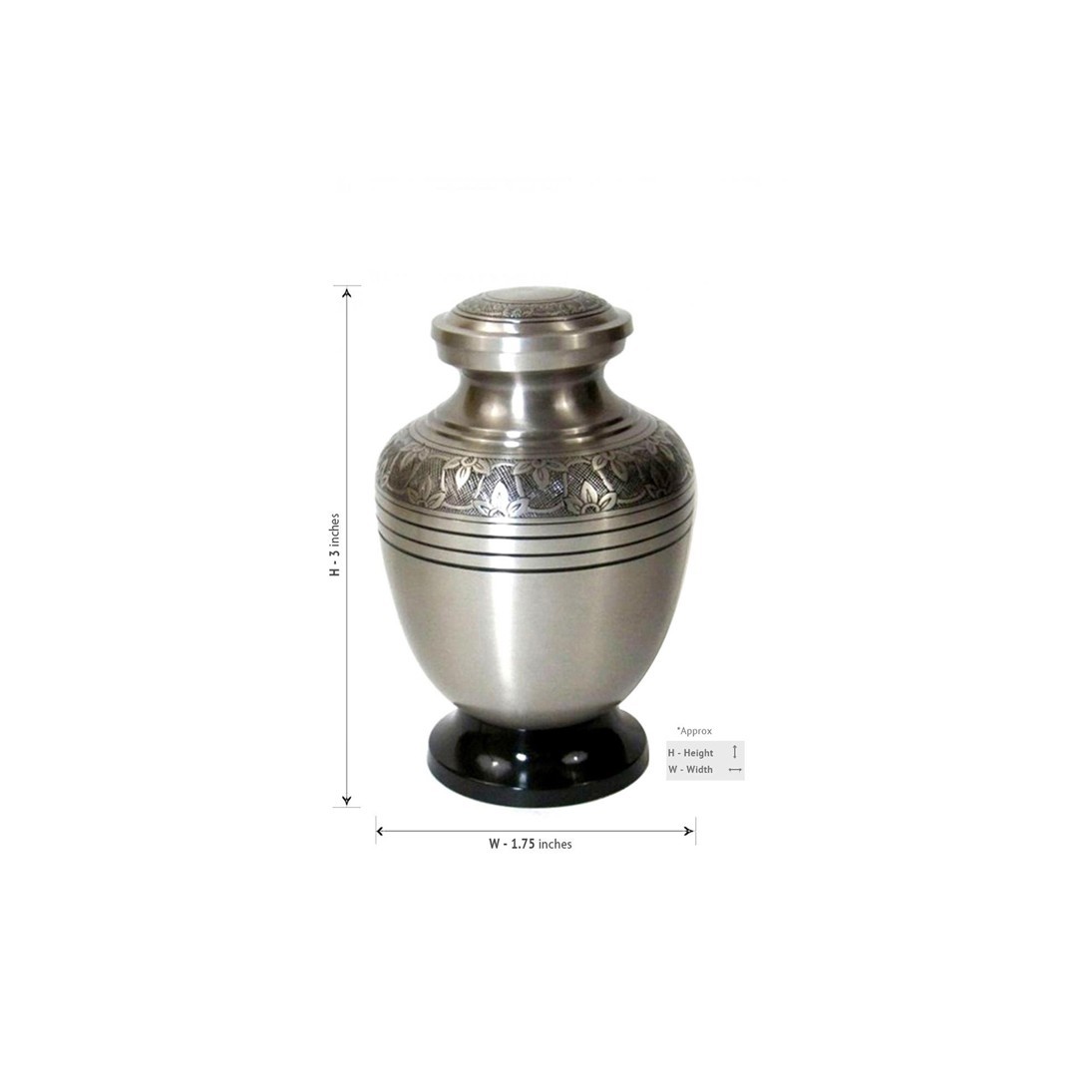 Brass and Pewter Small Cremation Keepsake Urn for Ashes