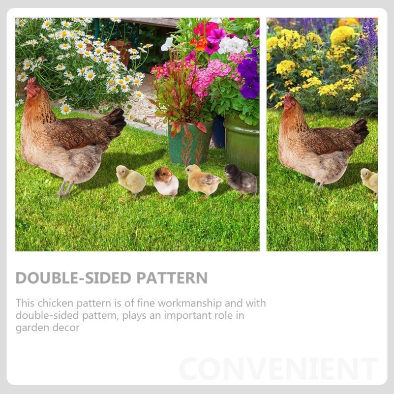Acrylic Chicken Yard Art, 5pcs Realistic Double Sided Decorative Chicken Stak…