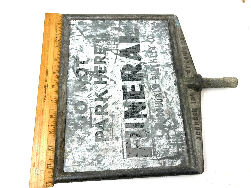 Vintage Funeral No Parking Double Sided Sign Mortuary McDougald Beckley SC