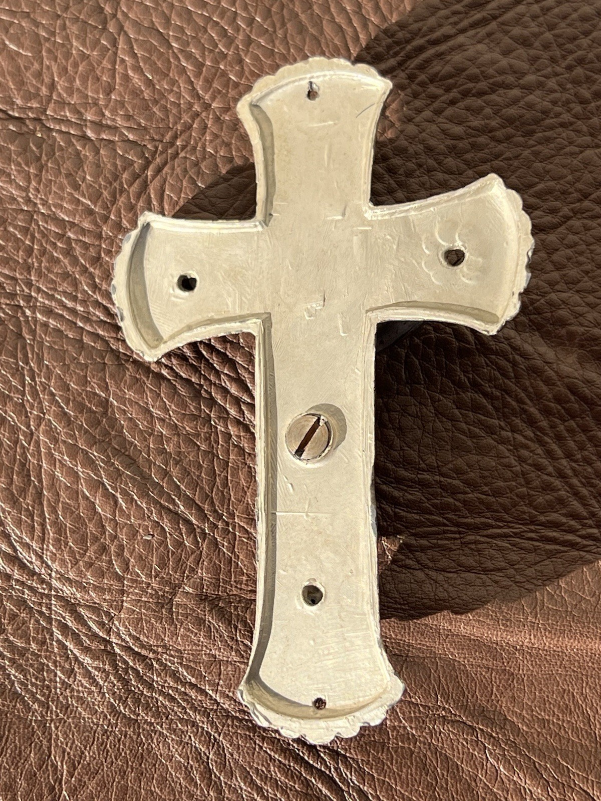 4.25” Coffin Cross Vintage Child/Infant Silver Tone Metal Casket Crucifix Jesus