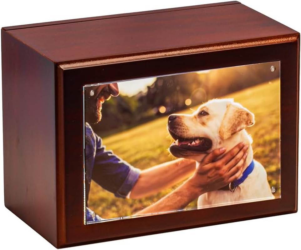 Companion Photo Urn with Acrylic Magnetic Picture Frame for Human and Pet Ashes,