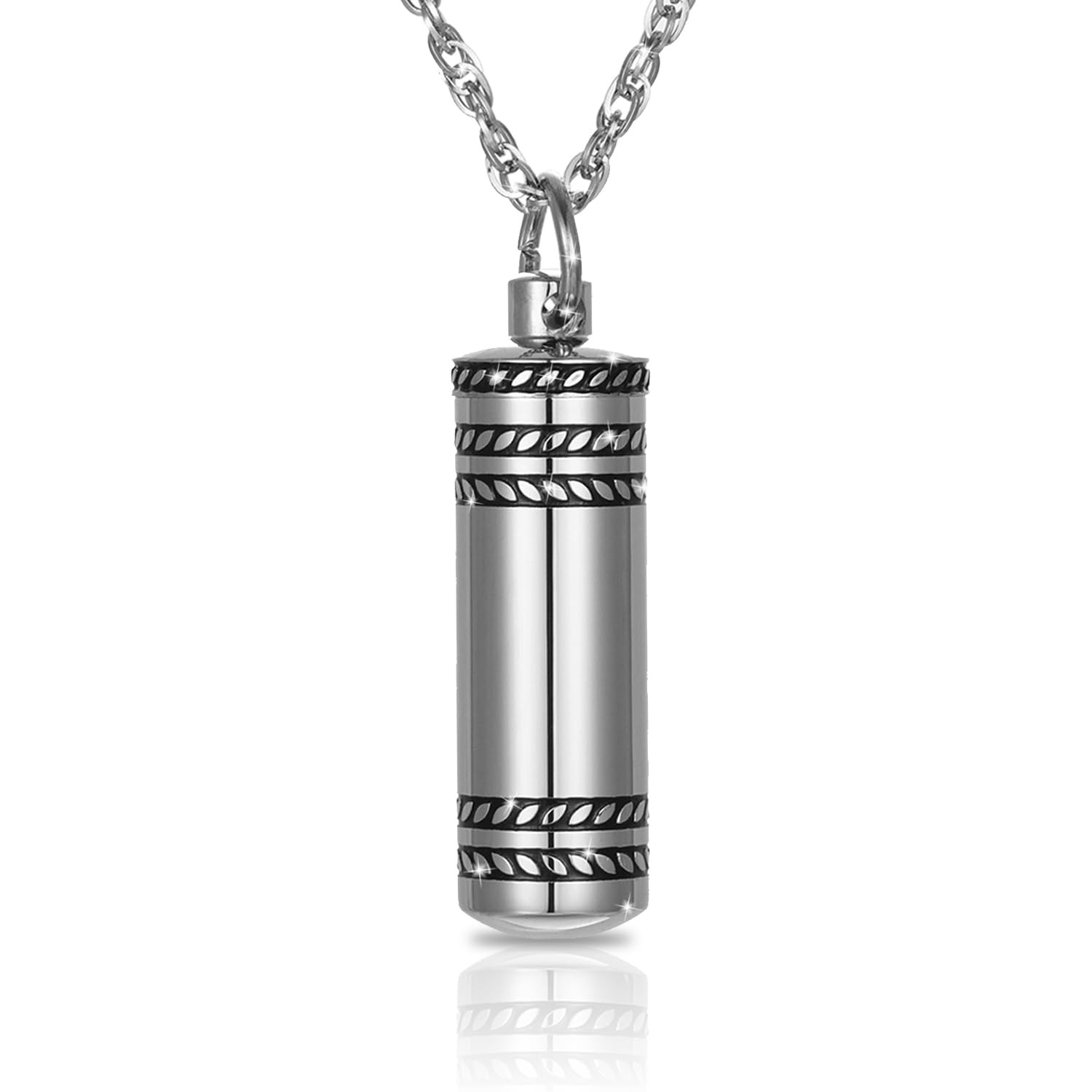 Cremation Necklace Urn Pendant Ashes Holder Memorial Jewelry Stainless Steel