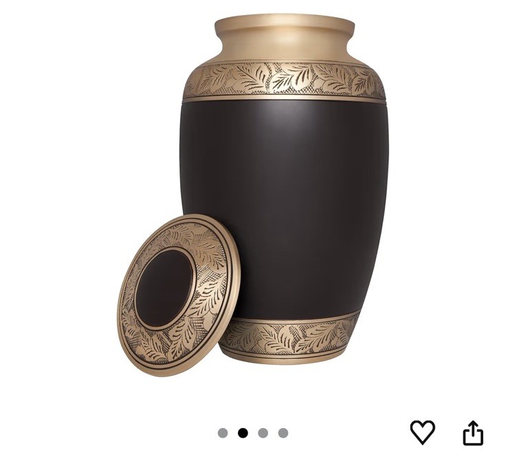 New Cremation Urns Funeral Adult Urn for Human Ashes Brown And Gold