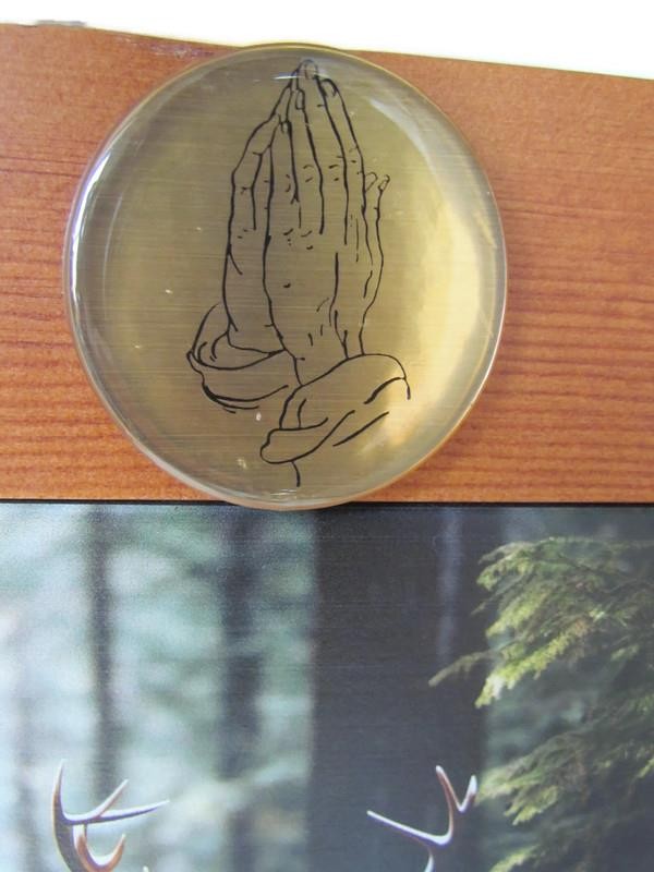 PRAYING HANDS Urn for Ashes Modern DEER Wooden Adult Cube Black Brown