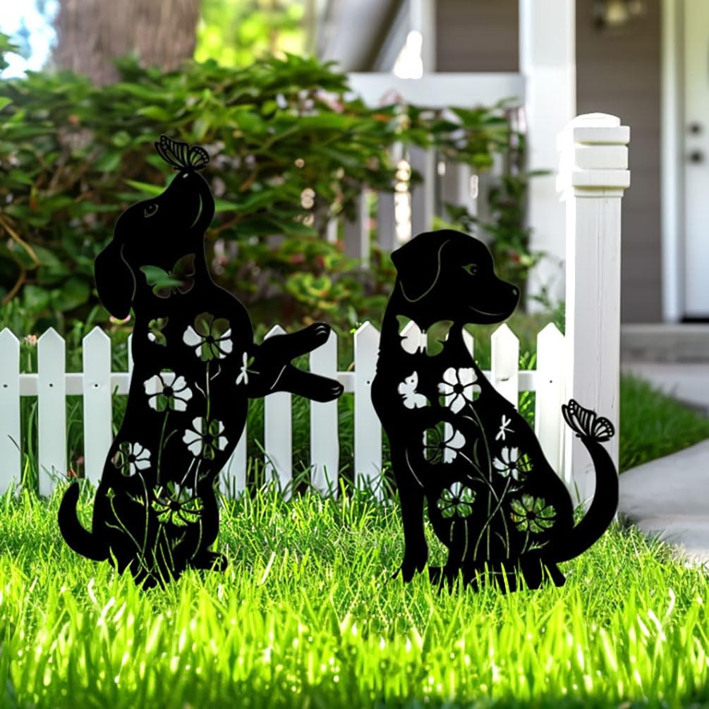 “17” Metal Dog Garden Stakes – Rust-Proof Outdoor Decor for Dog Lovers”