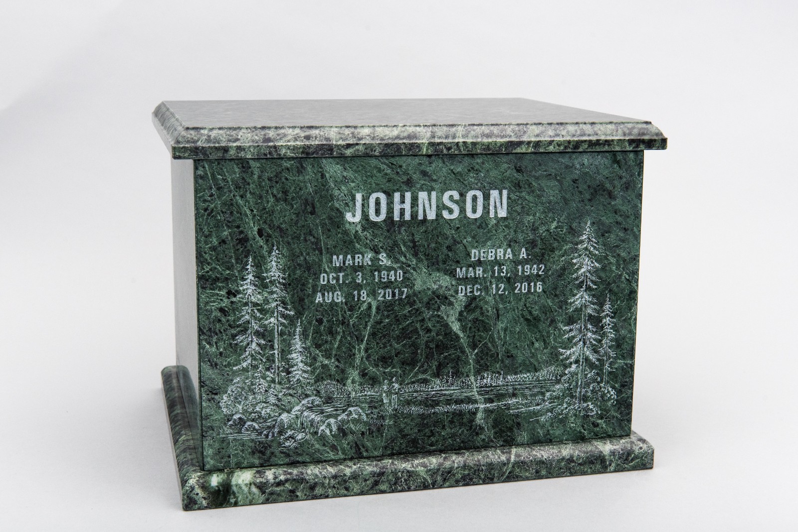 Small/Keepsake 0.2 Cubic Inches Green Natural Marble Companion Cremation Urn