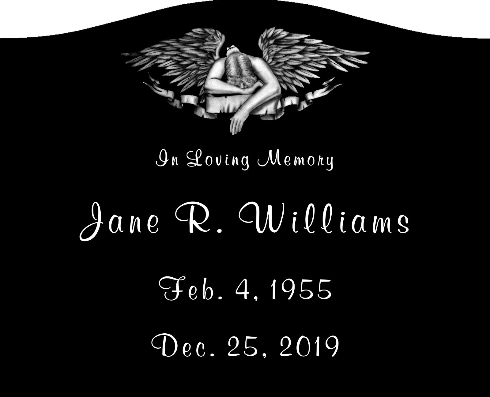 Granite Memorial Headstone Etched India Black Slant 16x8x14″ with Photo
