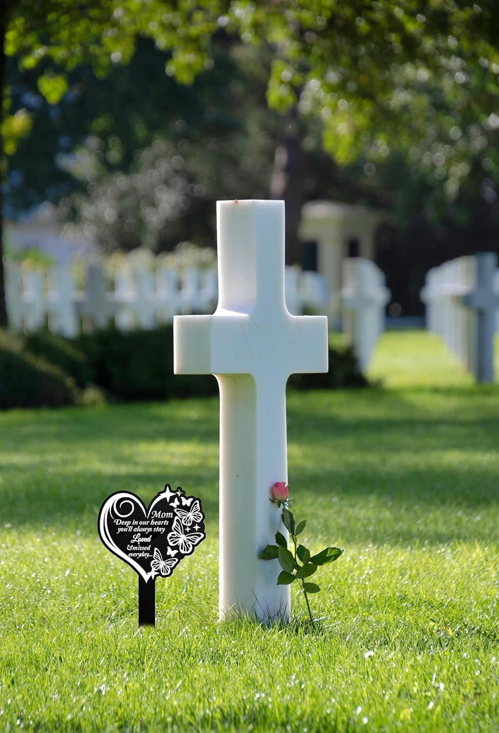 Memorial Grave Markers Butterfly Plaque Stake – Metal Cemetery Garden Stake for