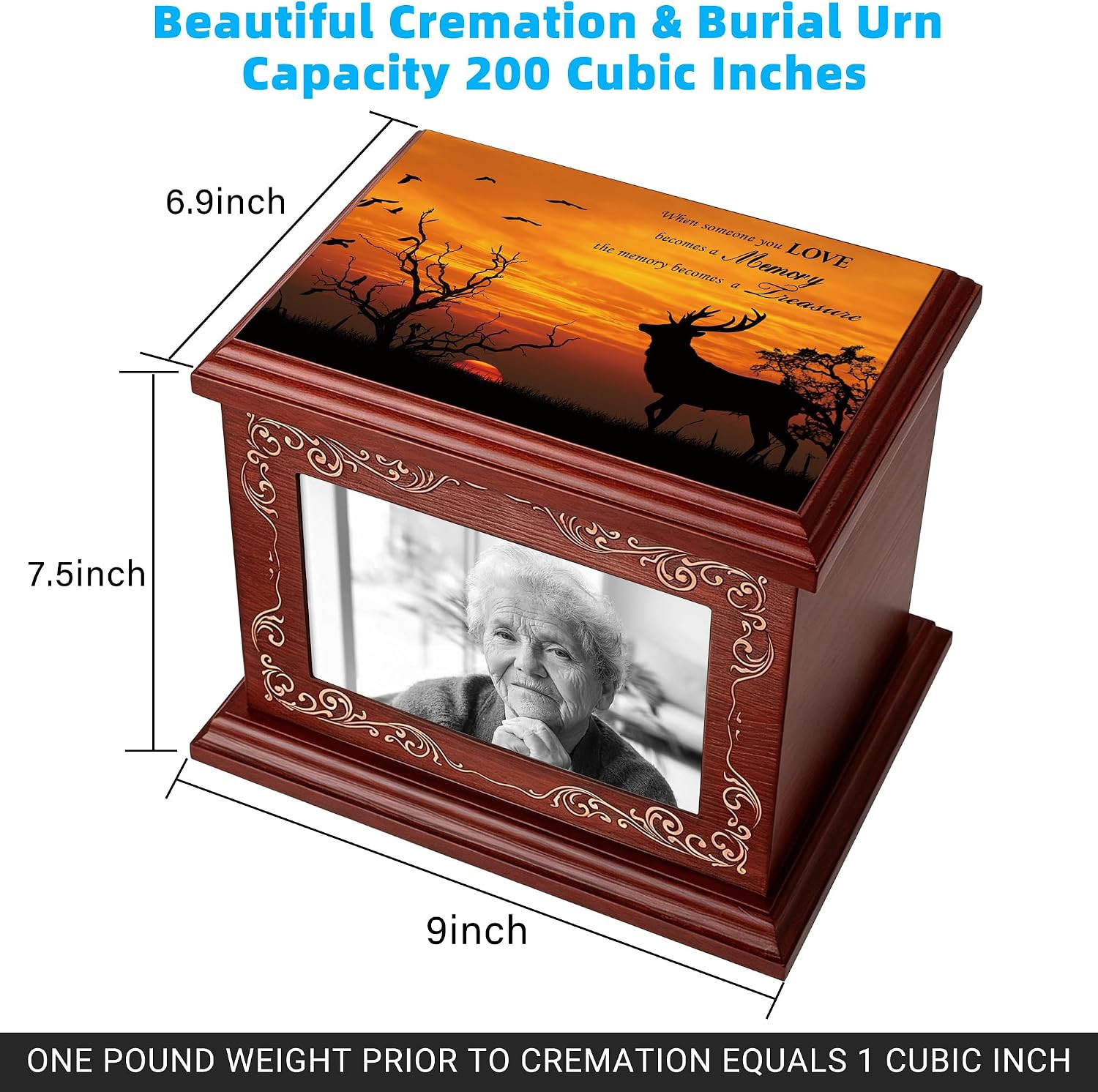 Cremation Urns for Human Ashes Adult Male or Female, Funeral Memorial Urns for A