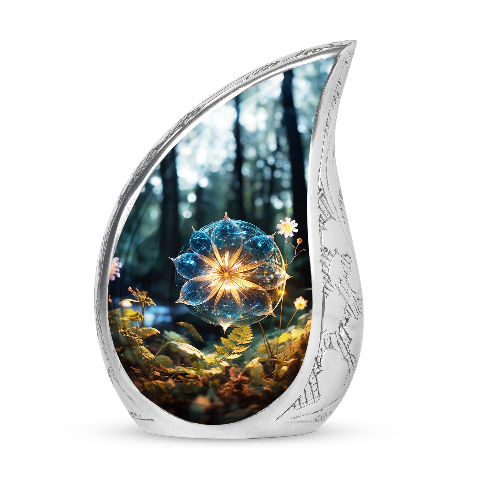 Stunning Glass Lilly Tribute, Dignified Resting Place for Beloved Women Crematio