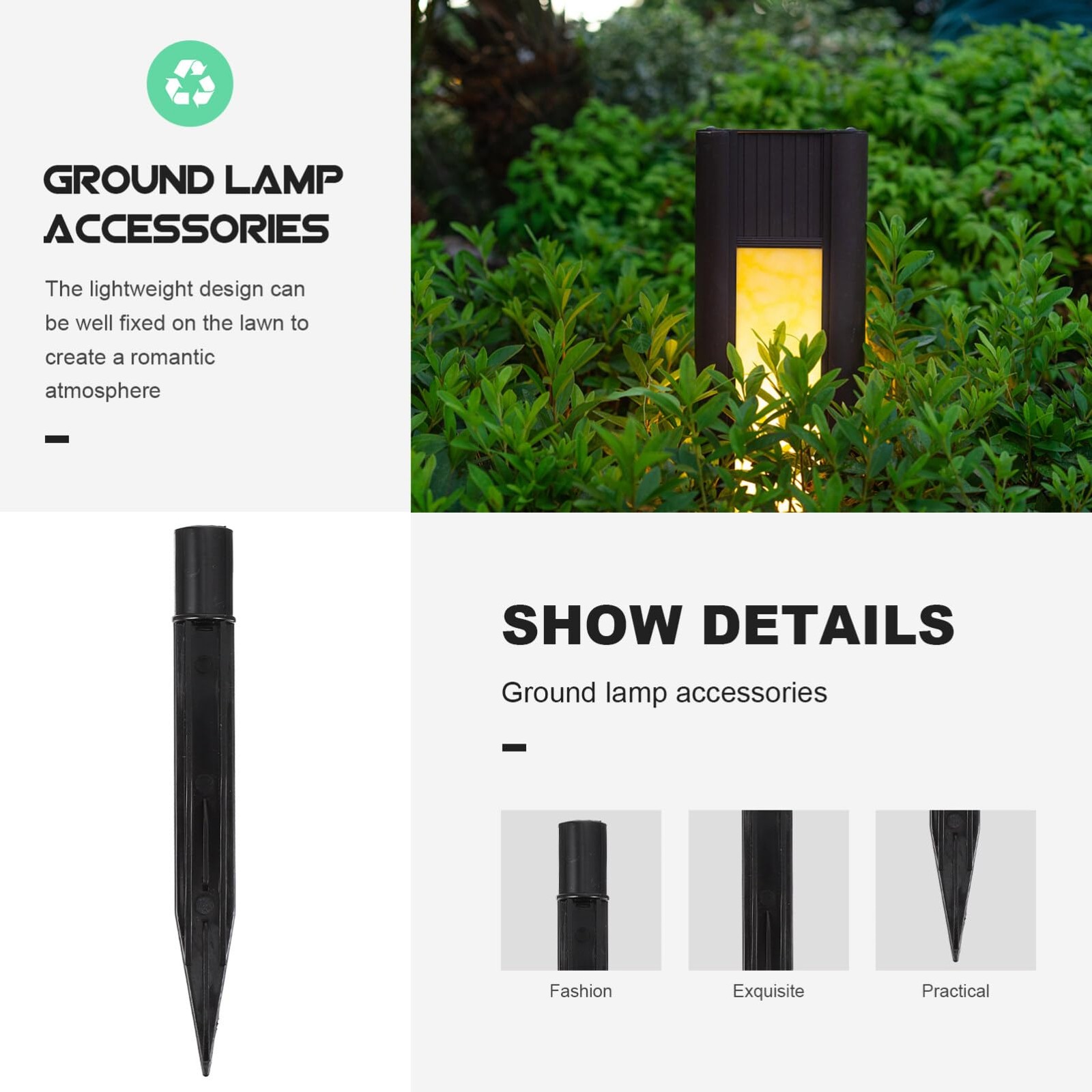 Solar Light Stakes 10 Pcs Plastic Ground Stakes 5.51 Inch Garden Lamp Spikes …
