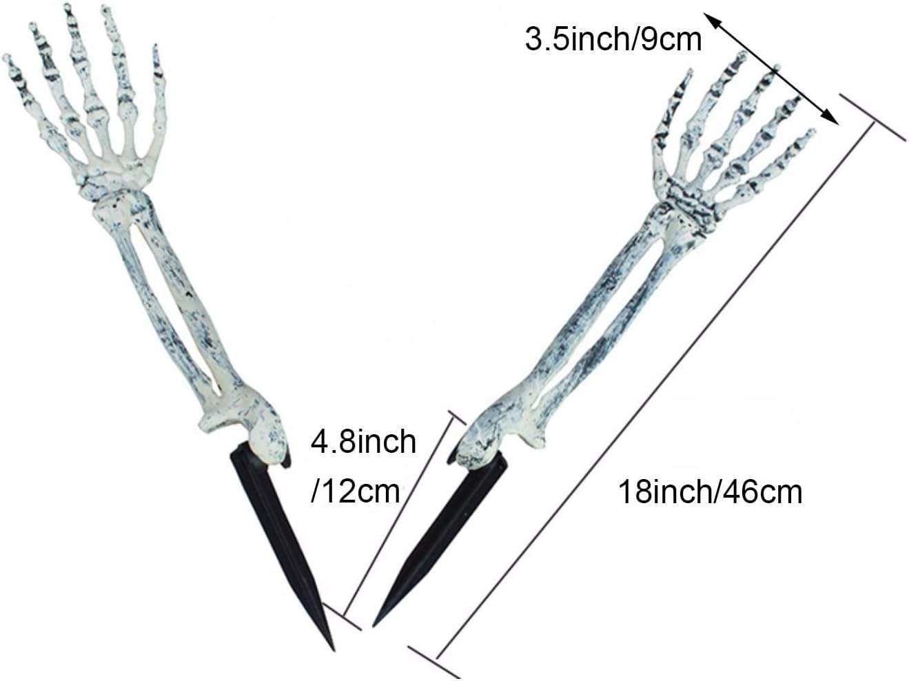 Halloween Realistic Skeleton Stakes Zombie Ghost Arm Stake Severed Plastic Sk…