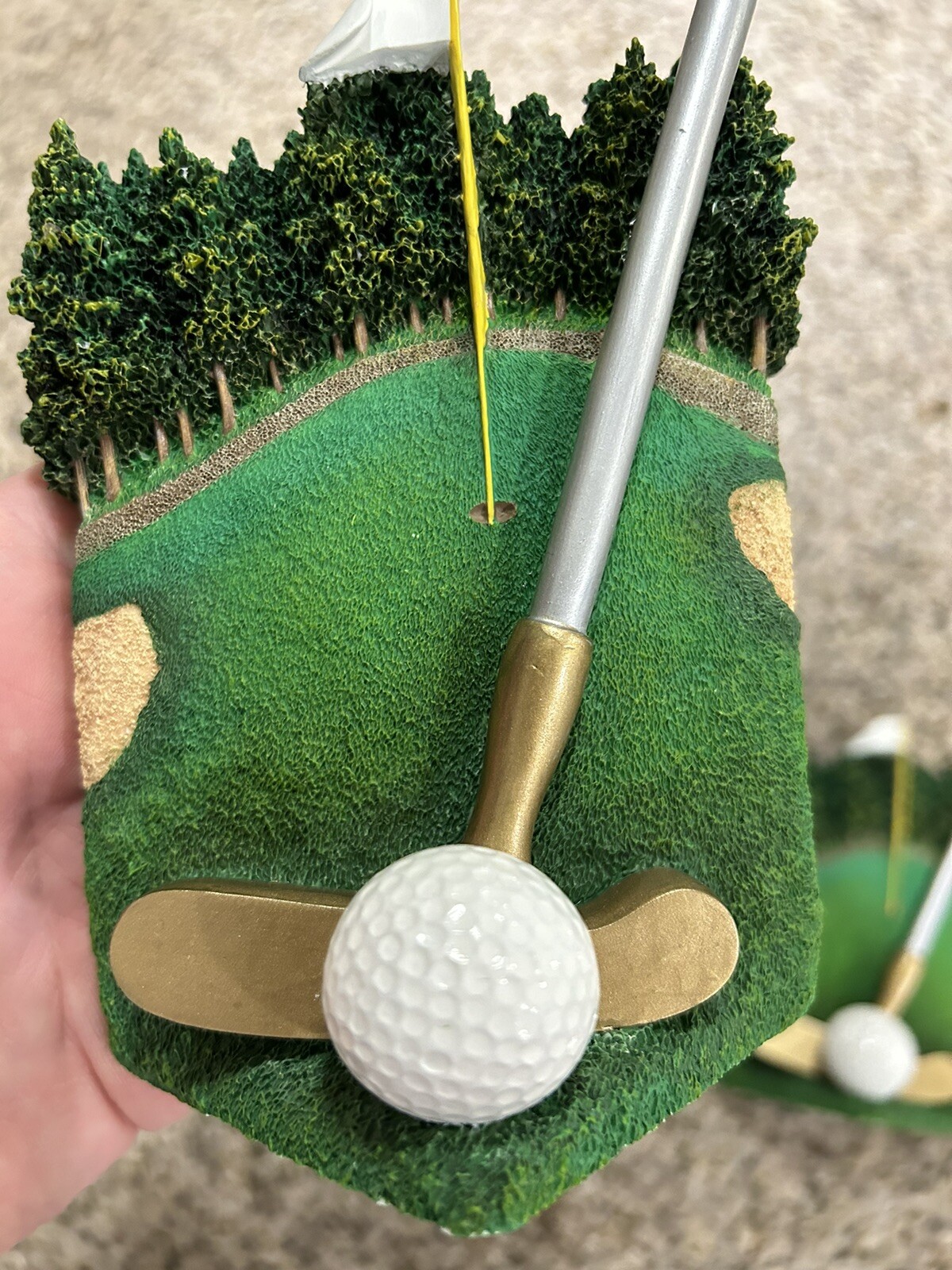 Batesville Casket Coffin End Plaque Memorial-Hand Painted Golf Enthusiast