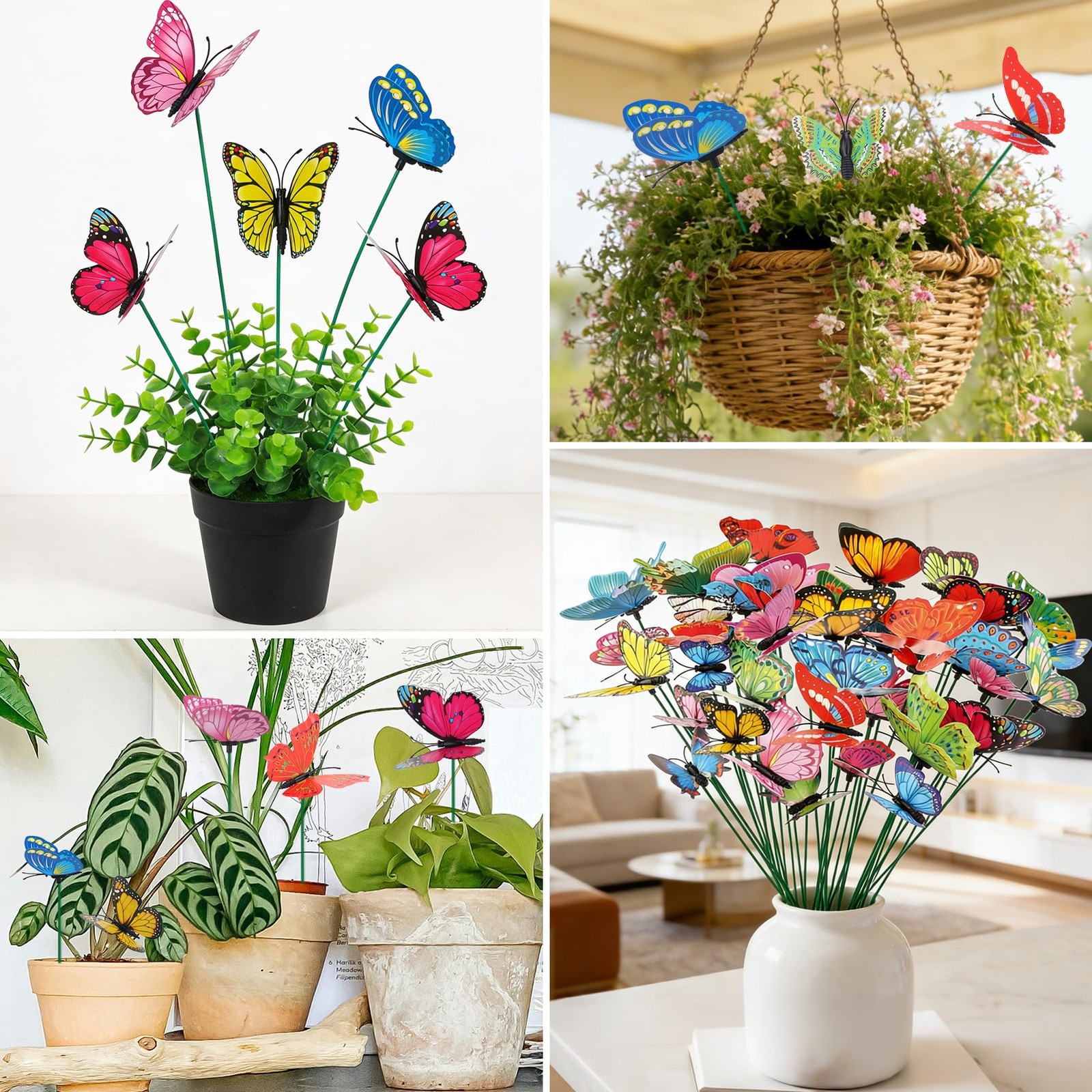 60Pcs Butterfly Garden Decorations, Assored 2 Size PVC Butterfly Decorative Gard