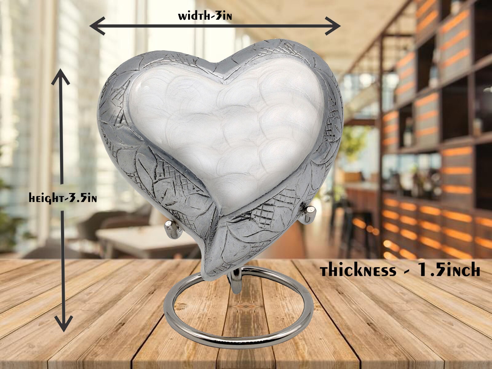 White Heart Keepsake Urn – Mini Ash Urn Small Handcrafted Cremation Urn for Ashe