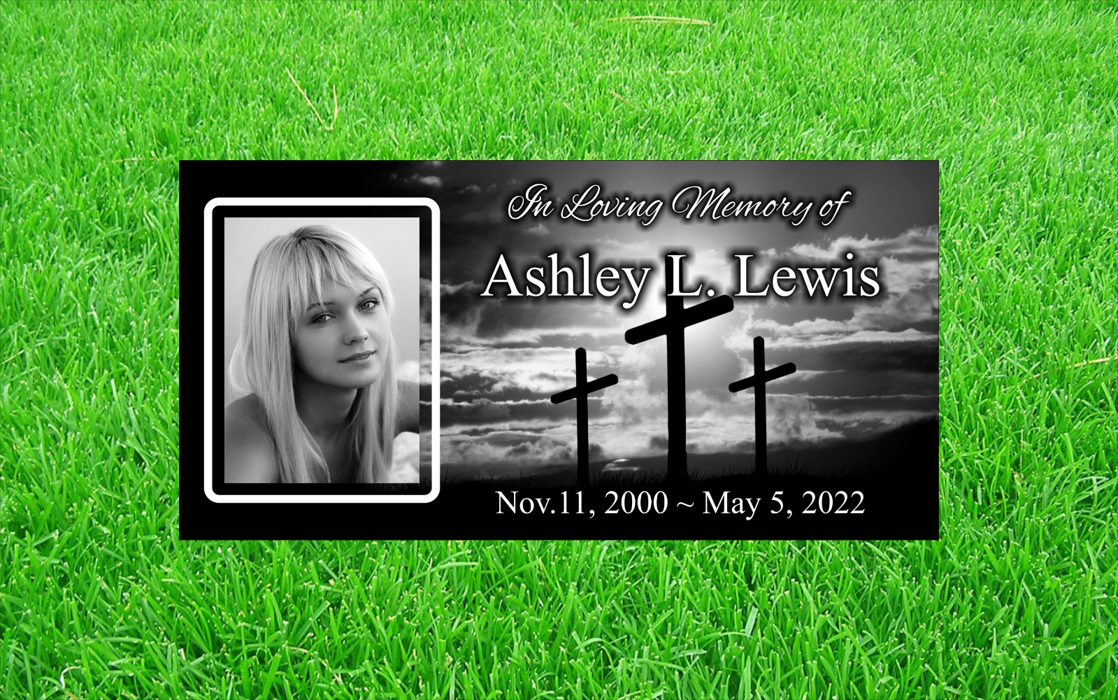 Custom Memorial Grave Marker Granite Plaque Human headstone 12×12 angel baby